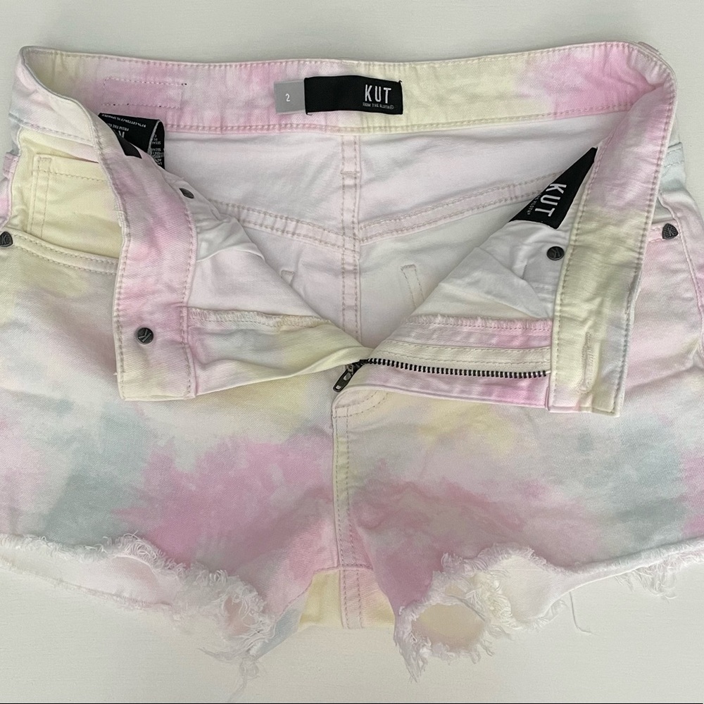 Kut From The Kloth Jane High-Rise Short (Tie Dye) Sz. 2 / Pink/Yellow/Blue